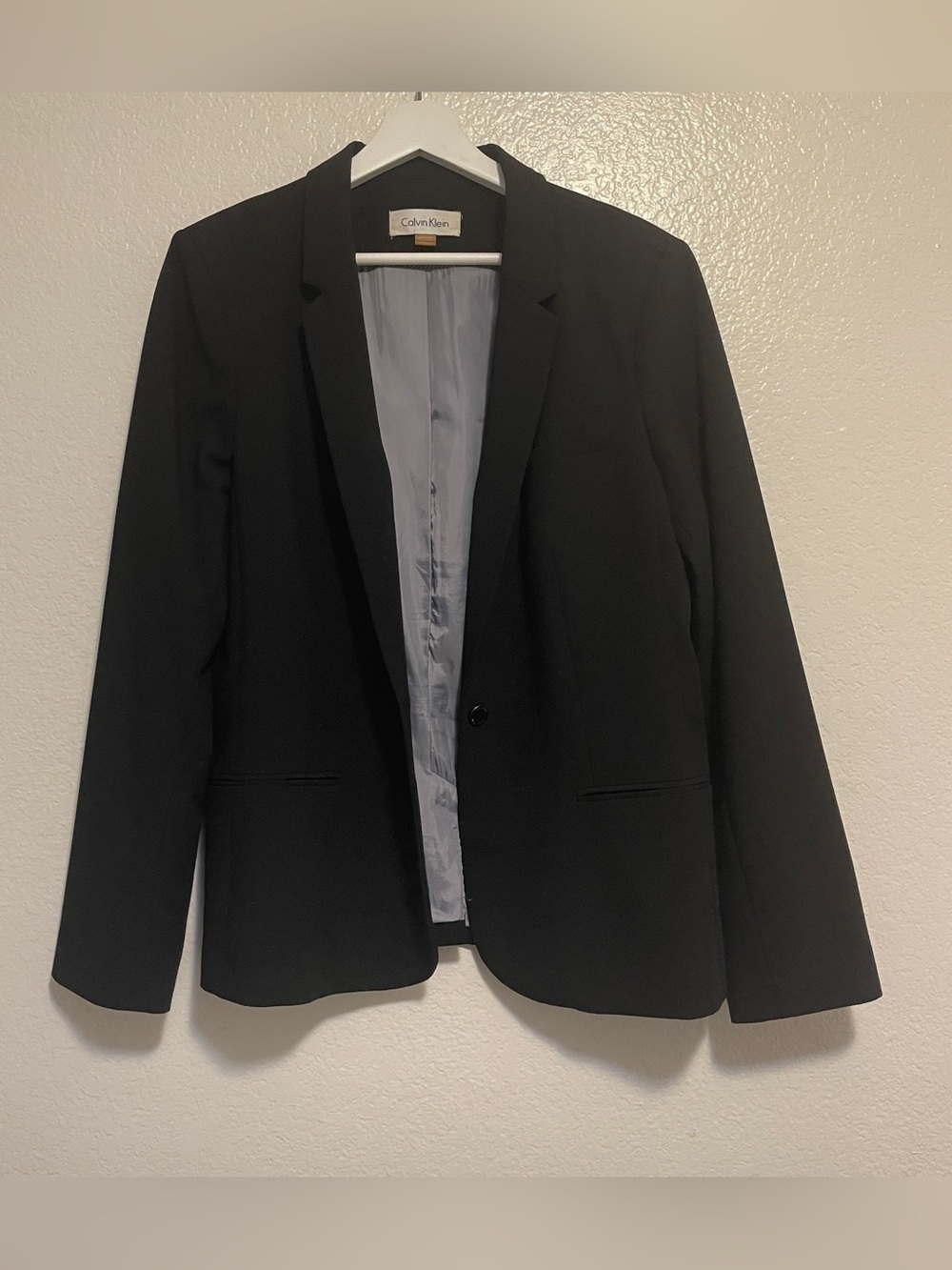 Calvin Klein Black Single-Button Suit Jacket